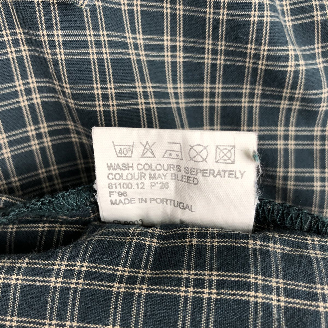 90'S Levi's Long-Sleeve Cotton Check Shirt, Boxy Shirt, Men's Size L (Equivalent), Vintage cotton Green type dark green Vintage Second Hand