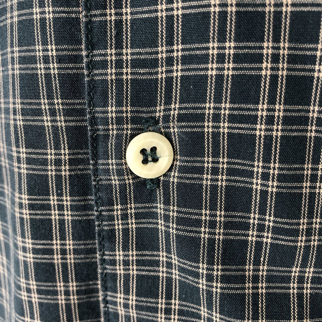 90'S Levi's Long-Sleeve Cotton Check Shirt, Boxy Shirt, Men's Size L (Equivalent), Vintage cotton Green type dark green Vintage Second Hand