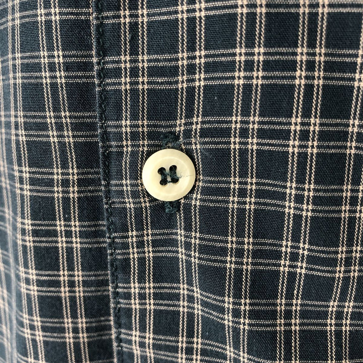 90'S Levi's Long-Sleeve Cotton Check Shirt, Boxy Shirt, Men's Size L (Equivalent), Vintage cotton Green type dark green Vintage Second Hand