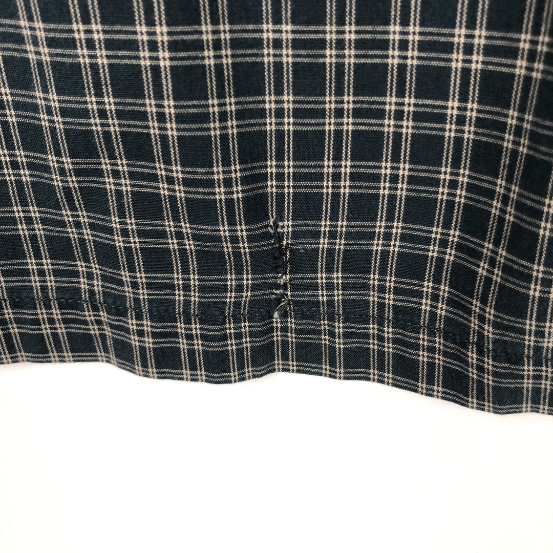 90'S Levi's Long-Sleeve Cotton Check Shirt, Boxy Shirt, Men's Size L (Equivalent), Vintage cotton Green type dark green Vintage Second Hand