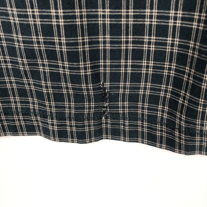 90'S Levi's Long-Sleeve Cotton Check Shirt, Boxy Shirt, Men's Size L (Equivalent), Vintage cotton Green type dark green Vintage Second Hand