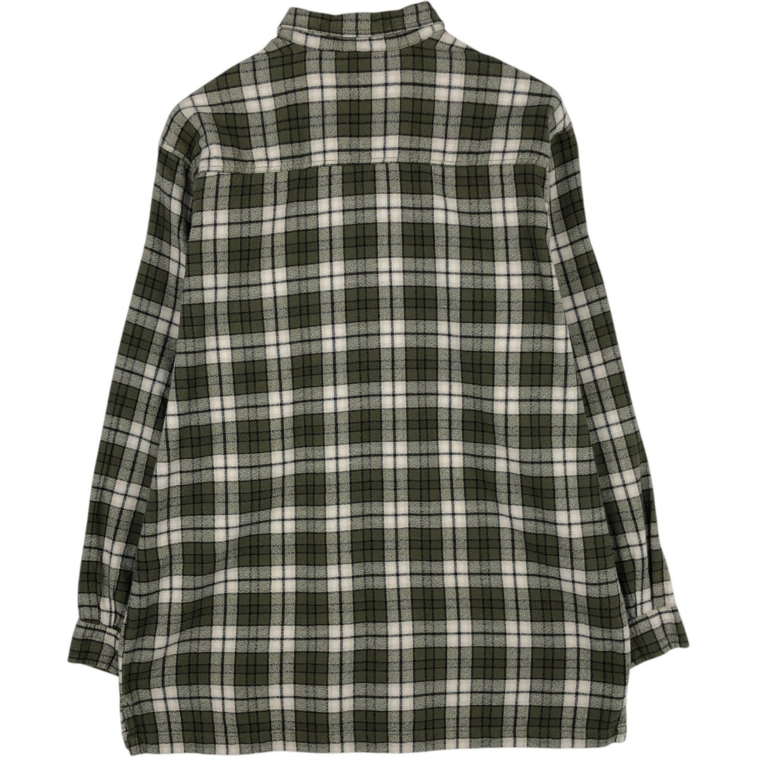 Levi's Jeans Wear Long-Sleeve Check Shirt, Boxy Shirt, Men's Size L (approx.) cotton green type Vintage Second Hand