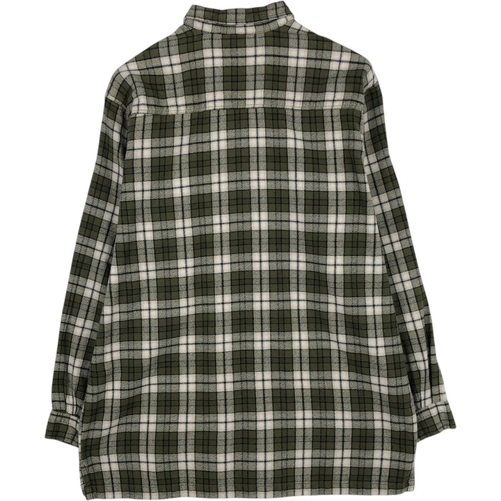 Levi's Jeans Wear Long-Sleeve Check Shirt, Boxy Shirt, Men's Size L (approx.) cotton green type Vintage Second Hand