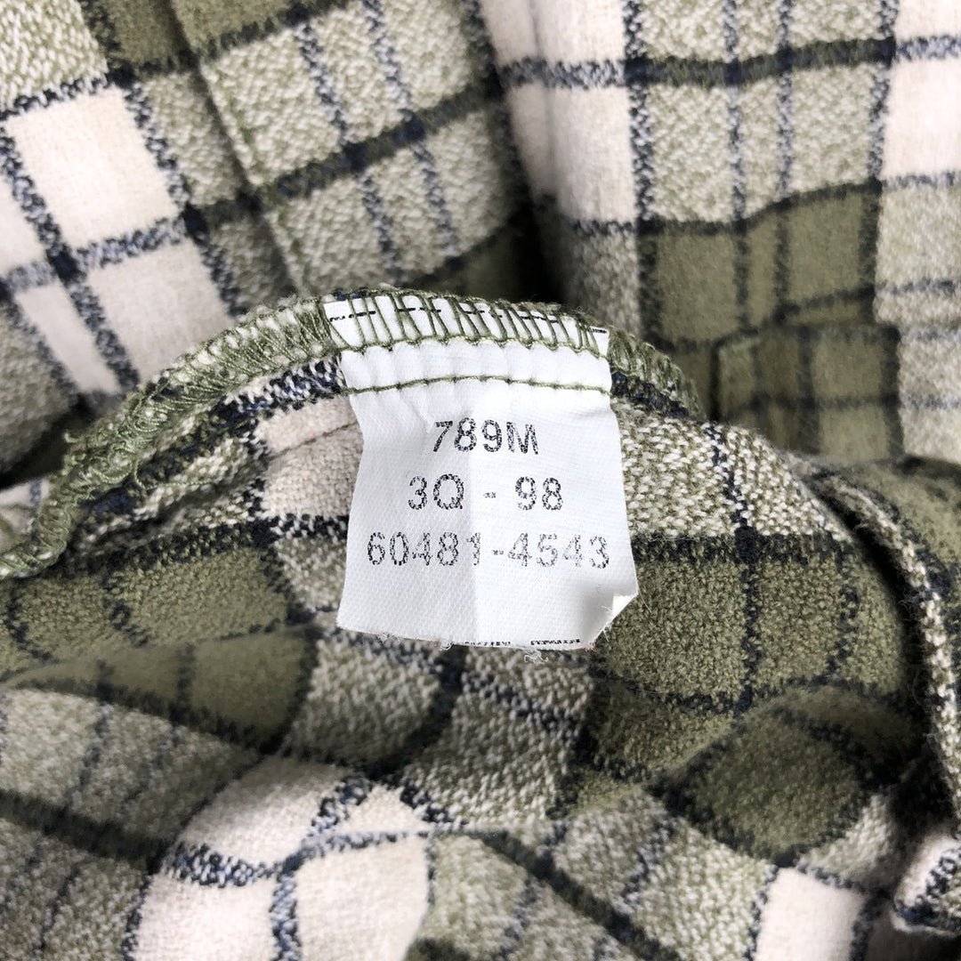Levi's Jeans Wear Long-Sleeve Check Shirt, Boxy Shirt, Men's Size L (approx.) cotton green type Vintage Second Hand