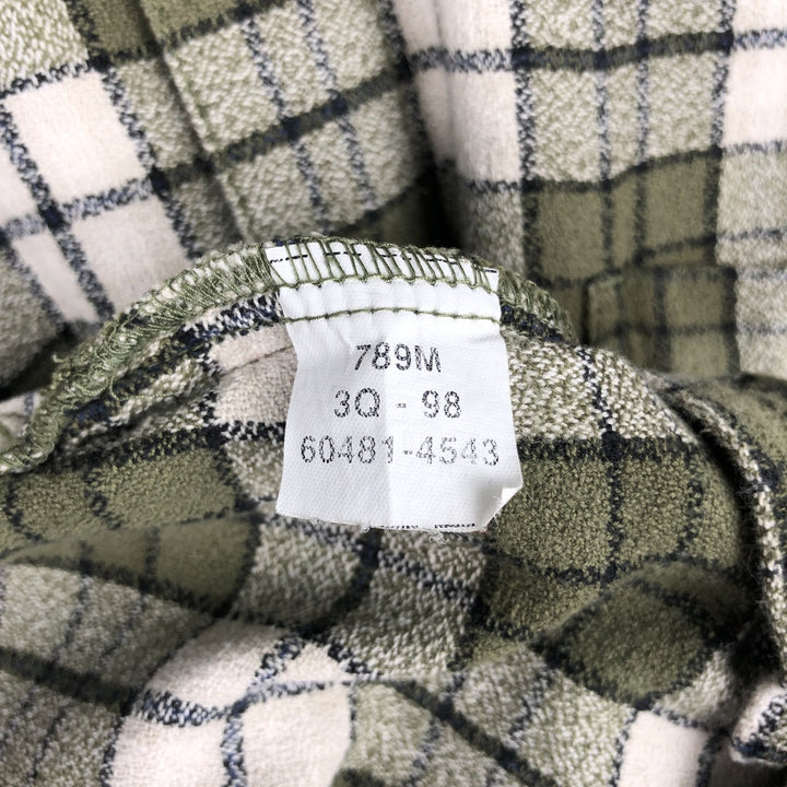 Levi's Jeans Wear Long-Sleeve Check Shirt, Boxy Shirt, Men's Size L (approx.) cotton green type Vintage Second Hand