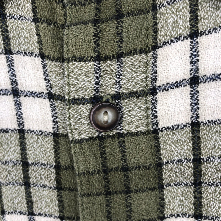 Levi's Jeans Wear Long-Sleeve Check Shirt, Boxy Shirt, Men's Size L (approx.) cotton green type Vintage Second Hand