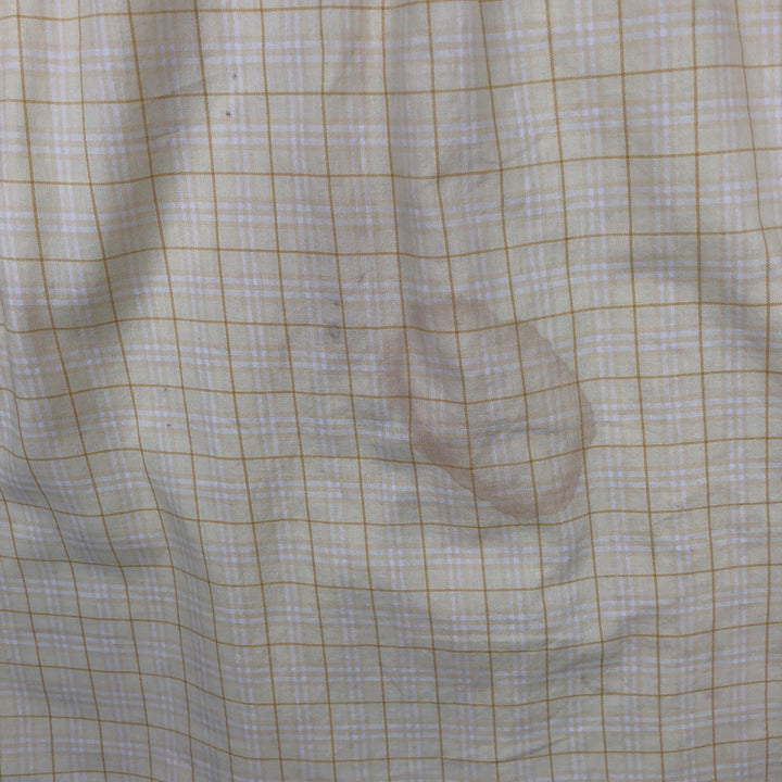 Burberry's London Long-Sleeve Button-Down Check Shirt, Made in USA, Men's Size L (approx.) unclear yellow type Vintage Second Hand