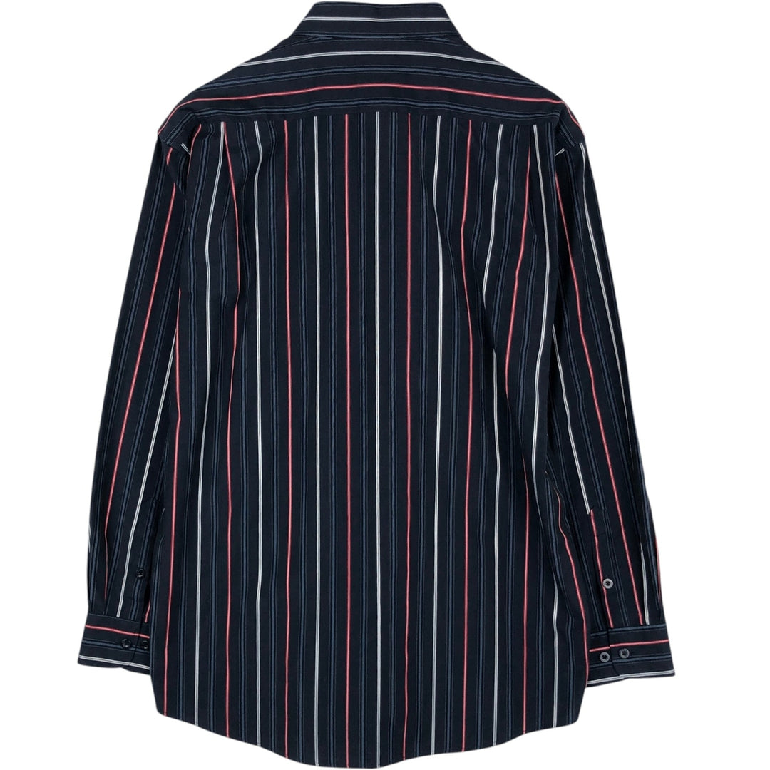 Paul Smith LONDON Long-Sleeve Cotton Stripe Shirt, Men's Size XL (approx.) polyester navy blue type Vintage Second Hand