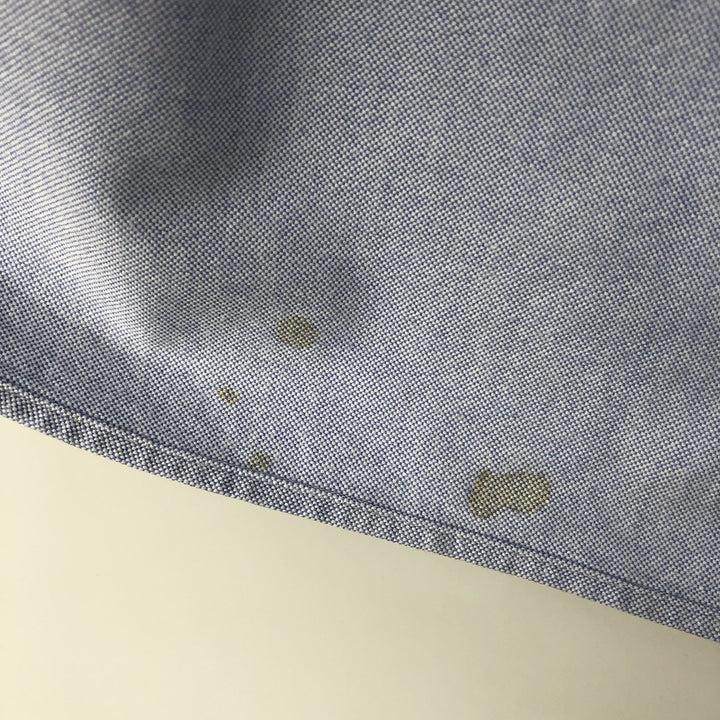 Ralph Lauren BLAIRE short sleeve button down shirt, men's size L cotton blue type Vintage Second Hand