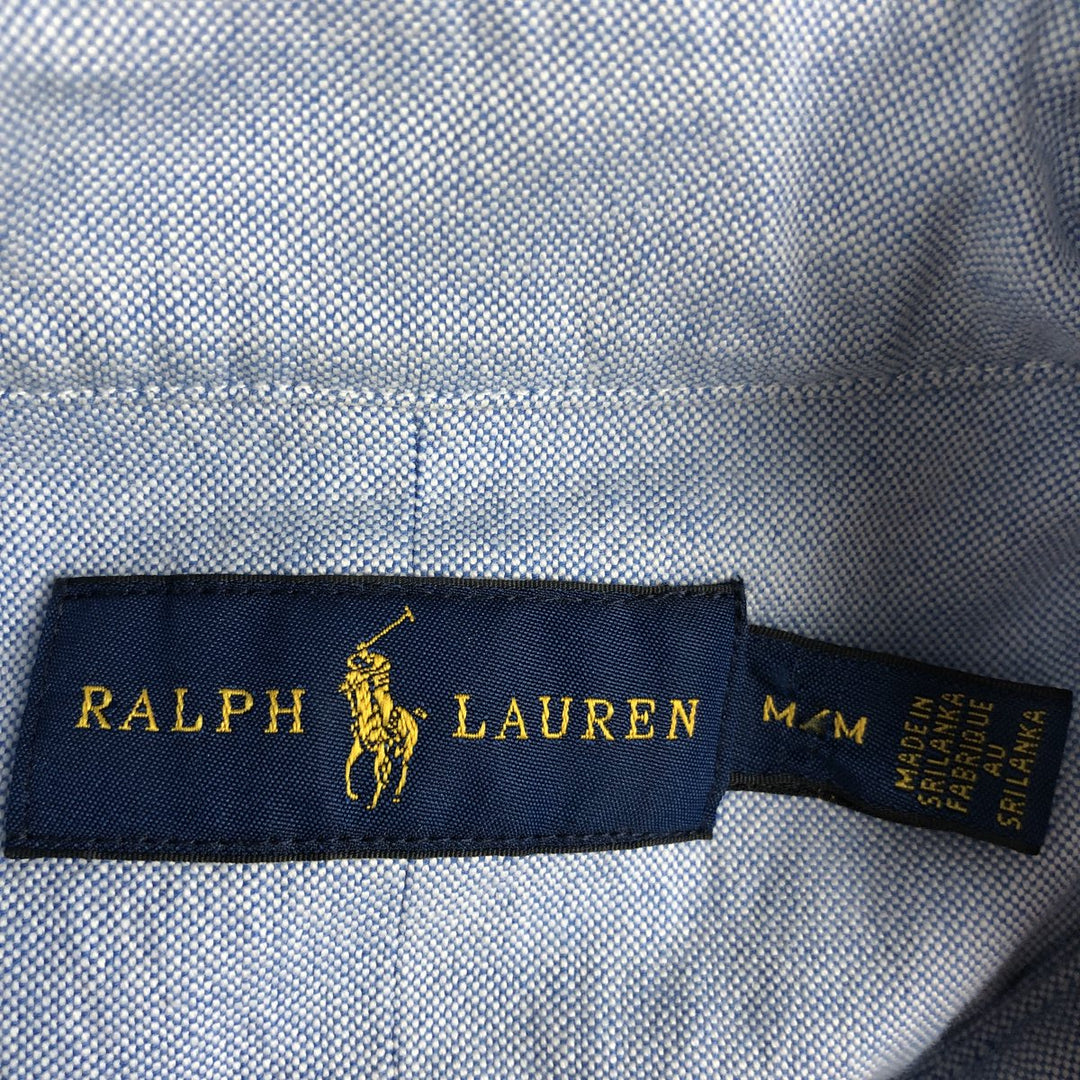 Ralph Lauren short sleeve button down shirt, men's size M cotton Blue type light blue Vintage Second Hand
