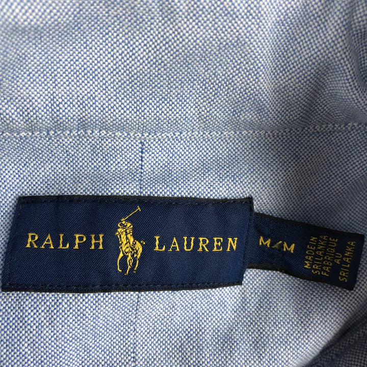 Ralph Lauren short sleeve button down shirt, men's size M cotton Blue type light blue Vintage Second Hand