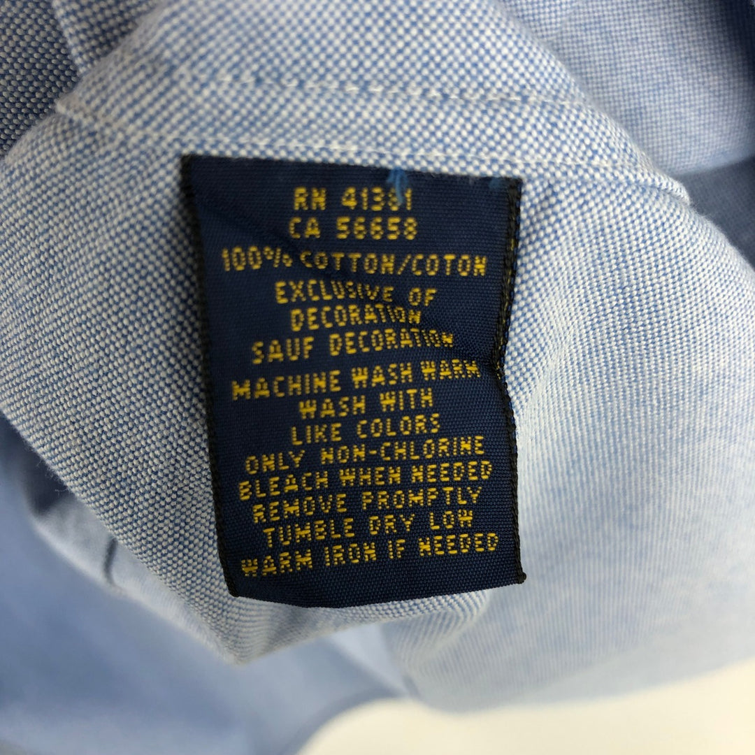 Ralph Lauren short sleeve button down shirt, men's size M cotton Blue type light blue Vintage Second Hand