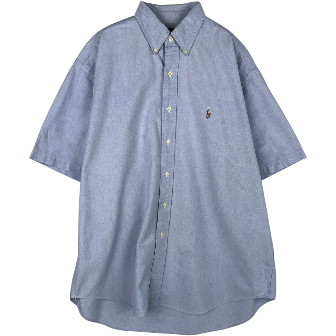 Ralph Lauren BLAKE short sleeve button down shirt, men's size L cotton Blue type light blue Vintage Second Hand