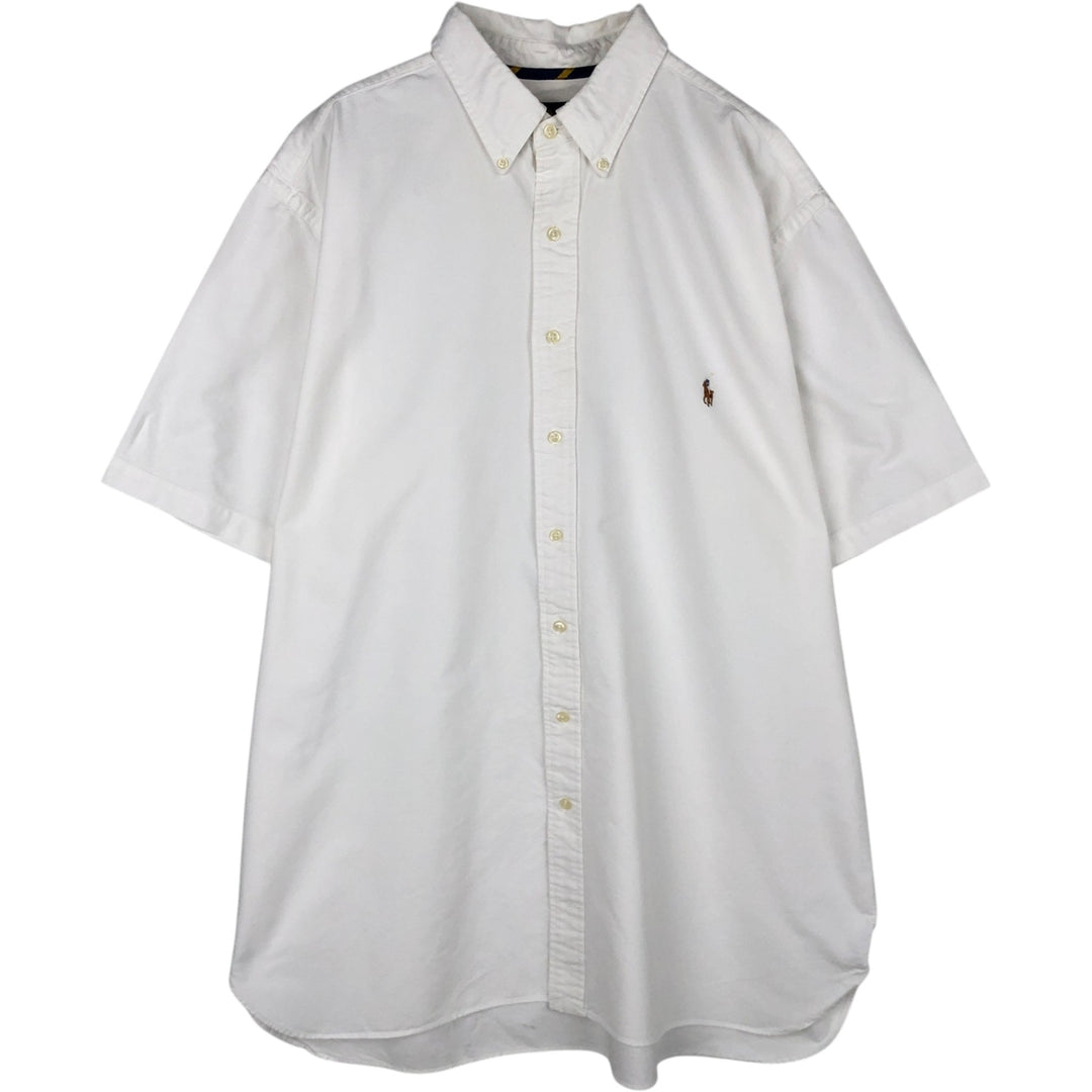 Ralph Lauren Classic Fit Short Sleeve Button Down Shirt Men's XL cotton white type Vintage Second Hand