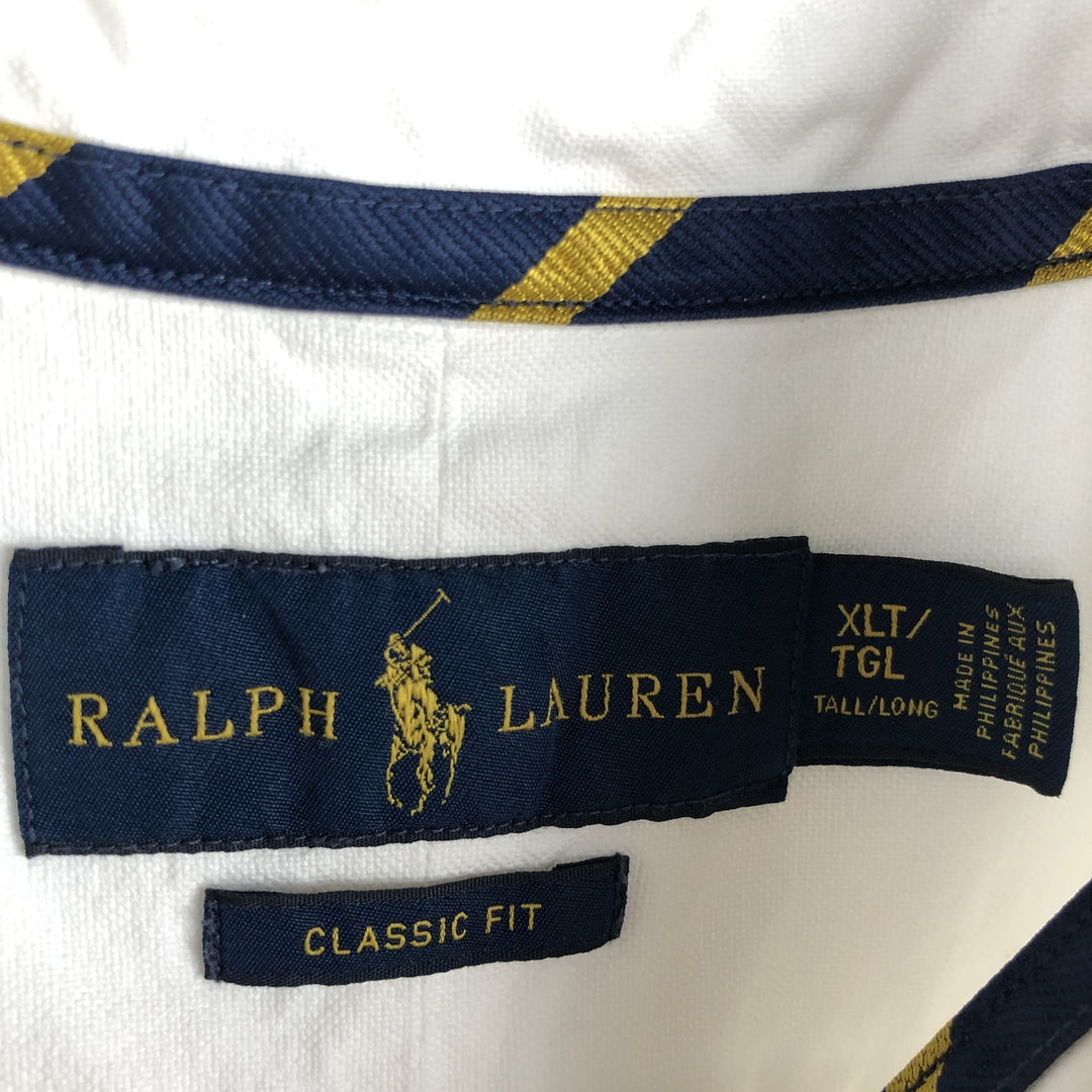Ralph Lauren Classic Fit Short Sleeve Button Down Shirt Men's XL cotton white type Vintage Second Hand