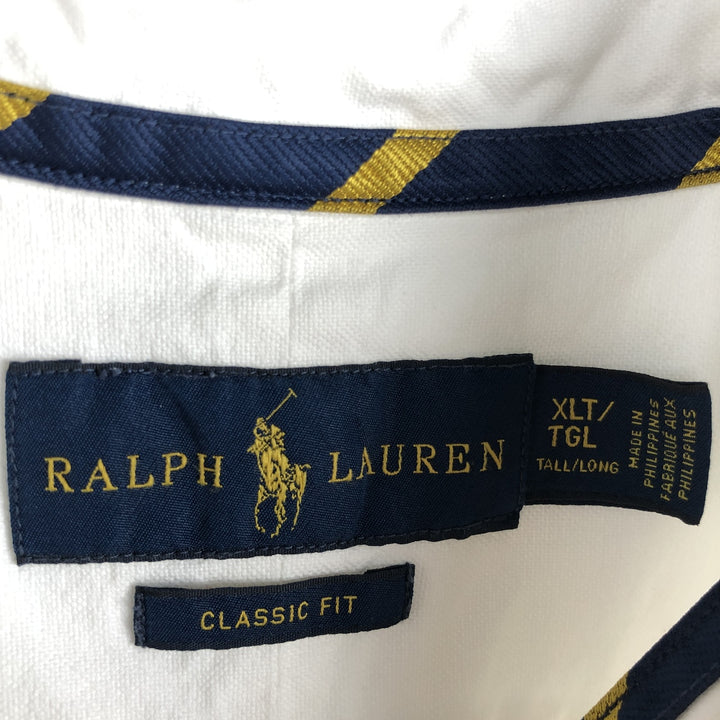 Ralph Lauren Classic Fit Short Sleeve Button Down Shirt Men's XL cotton white type Vintage Second Hand
