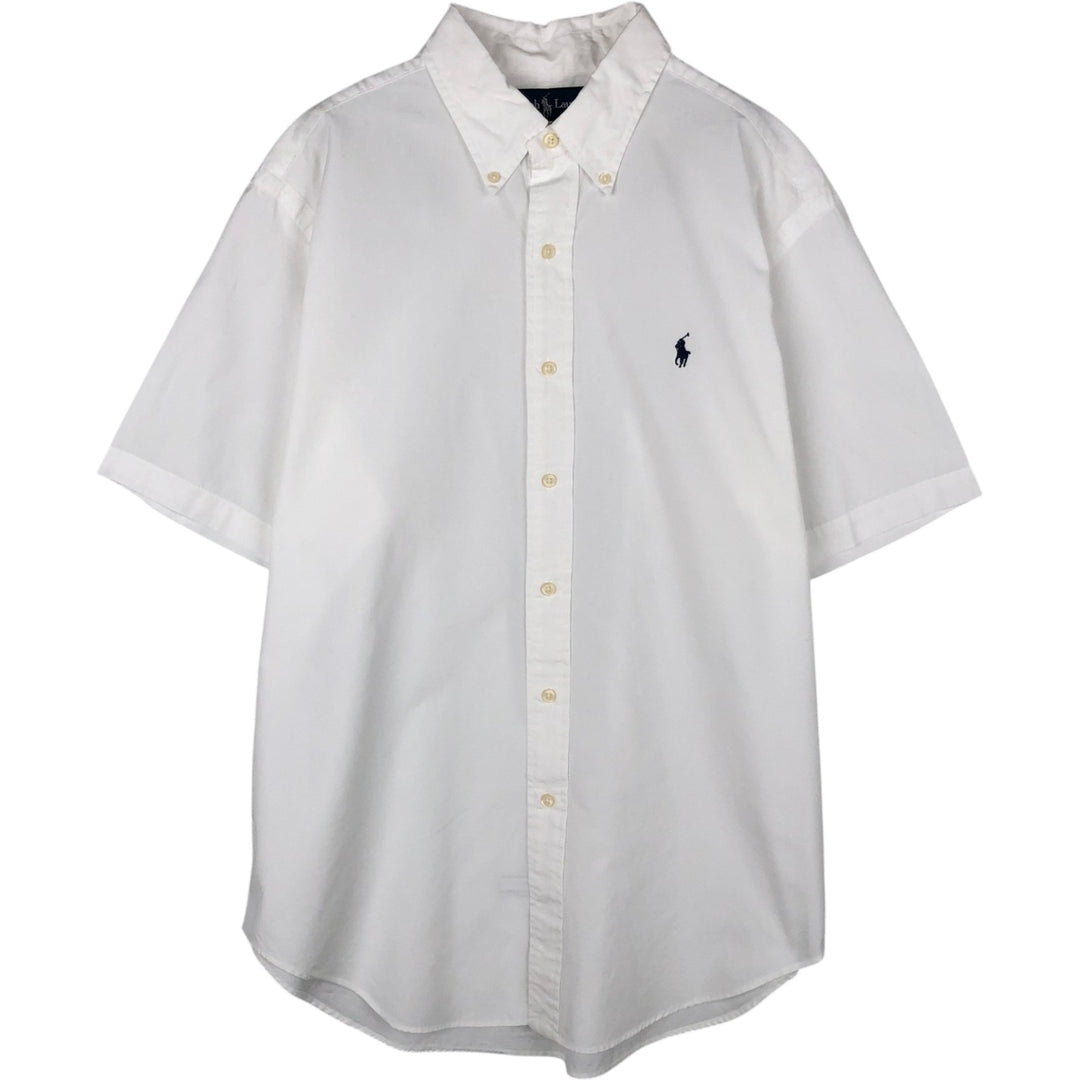 Ralph Lauren Classic Fit short sleeve button down shirt, men's size L cotton white type Vintage Second Hand