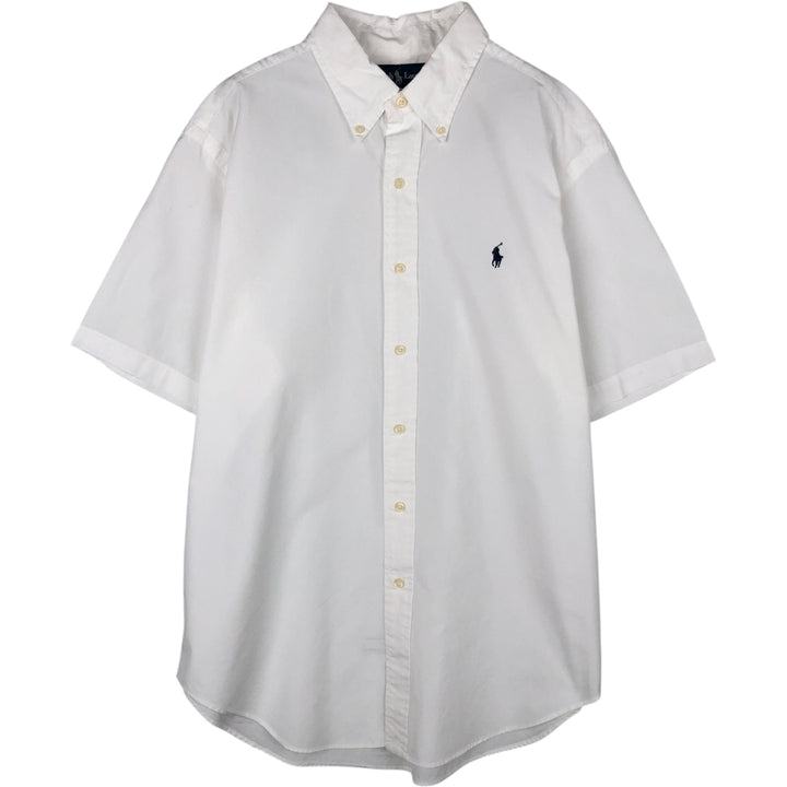Ralph Lauren Classic Fit short sleeve button down shirt, men's size L cotton white type Vintage Second Hand
