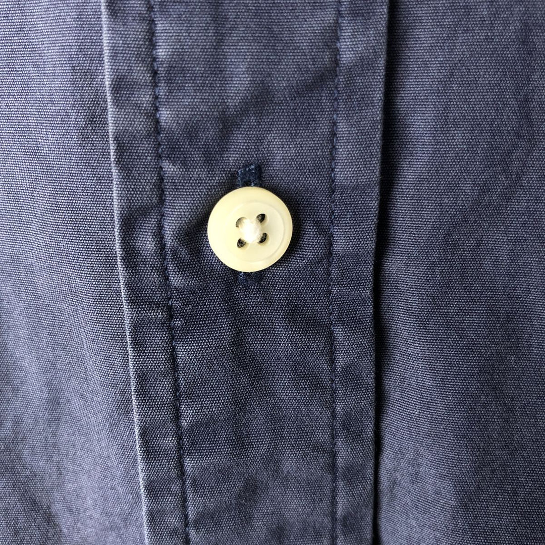 Ralph Lauren RALPH LAUREN short-sleeved button-down shirt, men's size L cotton navy blue type Vintage Second Hand