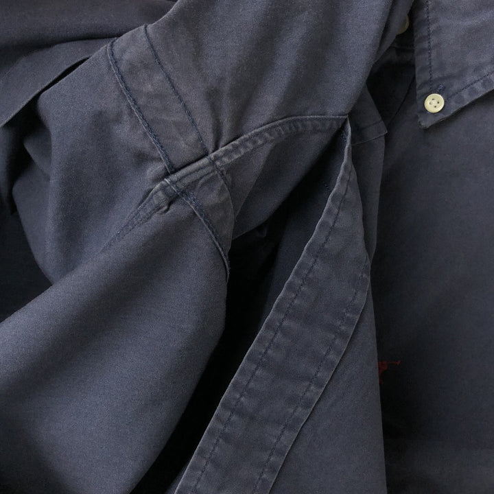 Ralph Lauren RALPH LAUREN short-sleeved button-down shirt, men's size L cotton navy blue type Vintage Second Hand
