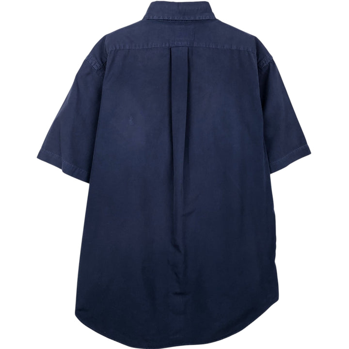 Ralph Lauren Classic Fit short sleeve button down shirt, men's size M cotton navy blue type Vintage Second Hand