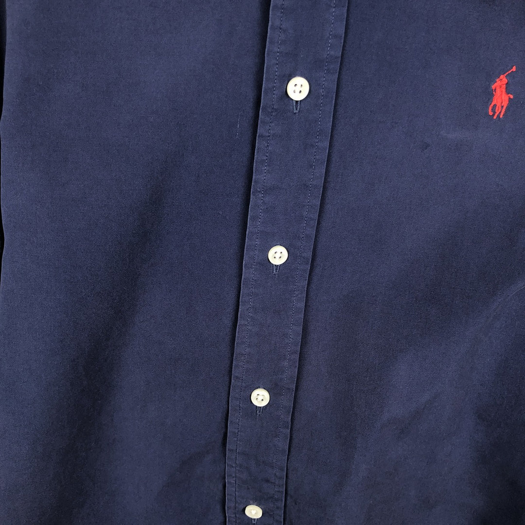 Ralph Lauren Classic Fit short sleeve button down shirt, men's size M cotton navy blue type Vintage Second Hand
