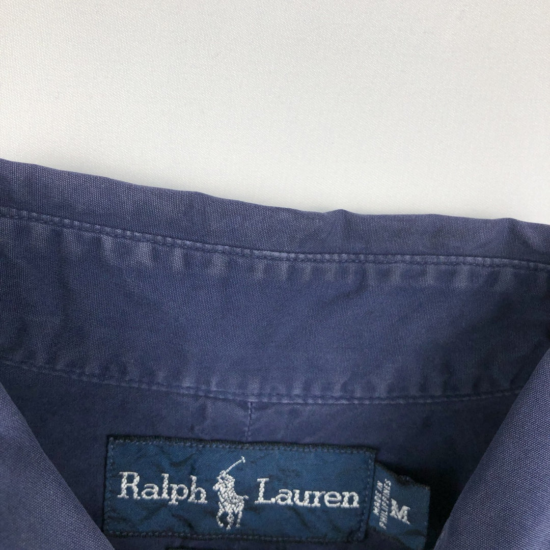 Ralph Lauren Classic Fit short sleeve button down shirt, men's size M cotton navy blue type Vintage Second Hand