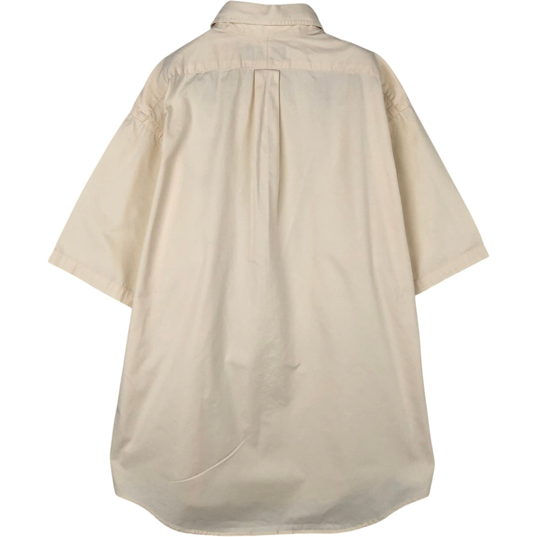 Ralph Lauren POLO by Ralph Lauren Short-Sleeve Button-Down Shirt, Made in Canada, Men's Size L (approx.) cotton ivory Vintage Second Hand