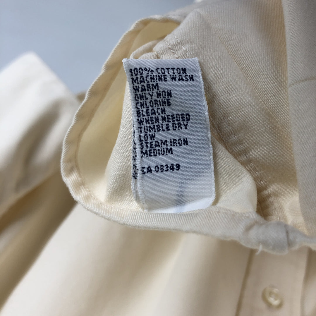 Ralph Lauren POLO by Ralph Lauren Short-Sleeve Button-Down Shirt, Made in Canada, Men's Size L (approx.) cotton ivory Vintage Second Hand