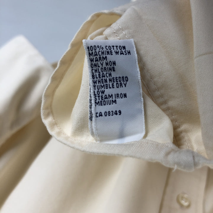 Ralph Lauren POLO by Ralph Lauren Short-Sleeve Button-Down Shirt, Made in Canada, Men's Size L (approx.) cotton ivory Vintage Second Hand