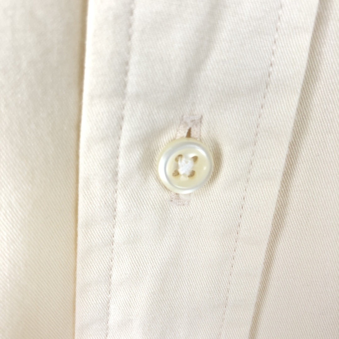 Ralph Lauren POLO by Ralph Lauren Short-Sleeve Button-Down Shirt, Made in Canada, Men's Size L (approx.) cotton ivory Vintage Second Hand