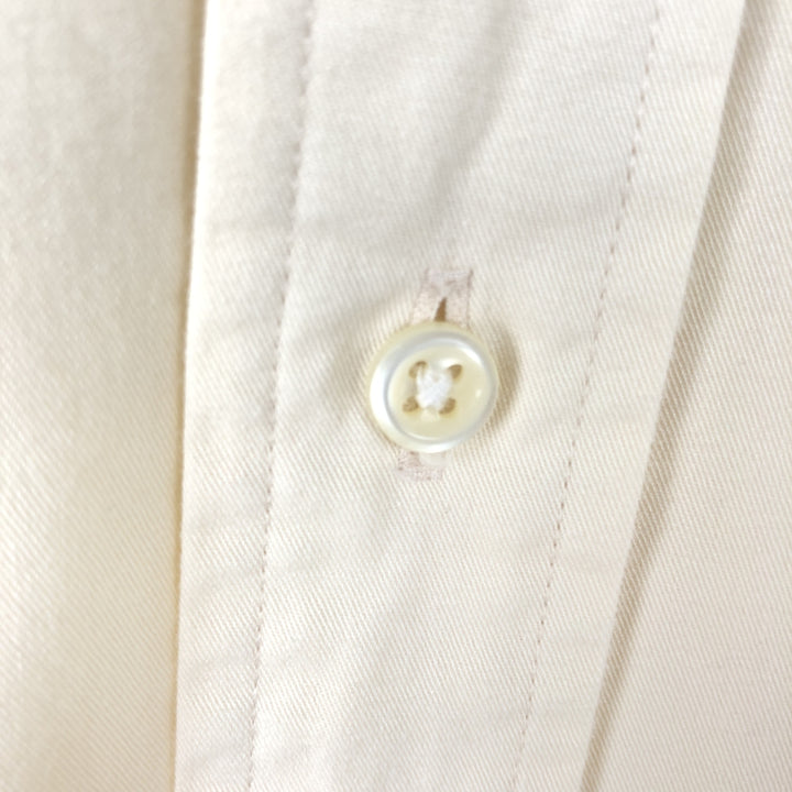 Ralph Lauren POLO by Ralph Lauren Short-Sleeve Button-Down Shirt, Made in Canada, Men's Size L (approx.) cotton ivory Vintage Second Hand