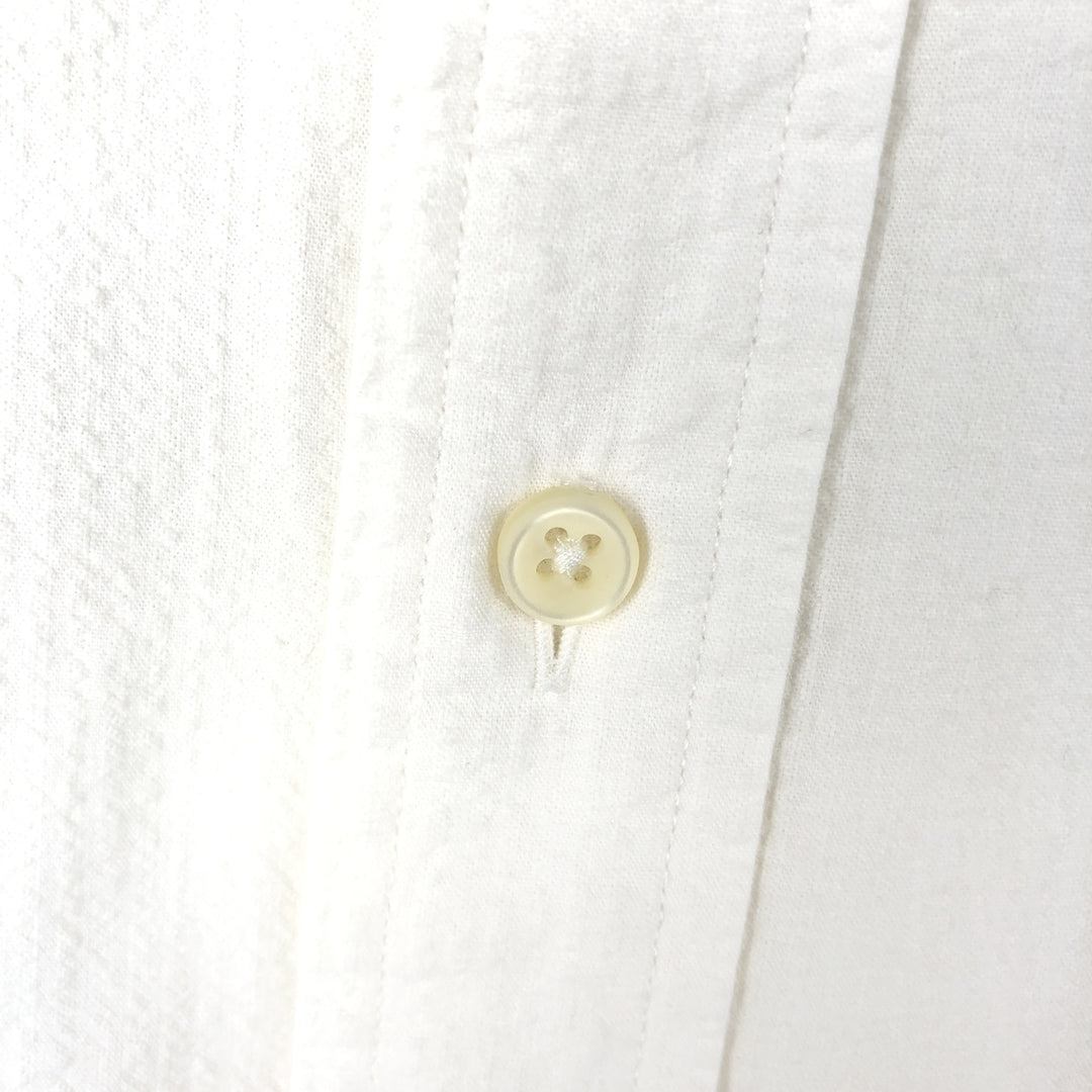Ralph Lauren CLASSIC FIT seersucker short-sleeve button-down shirt, men's size XL (approx.) cotton white type Vintage Second Hand