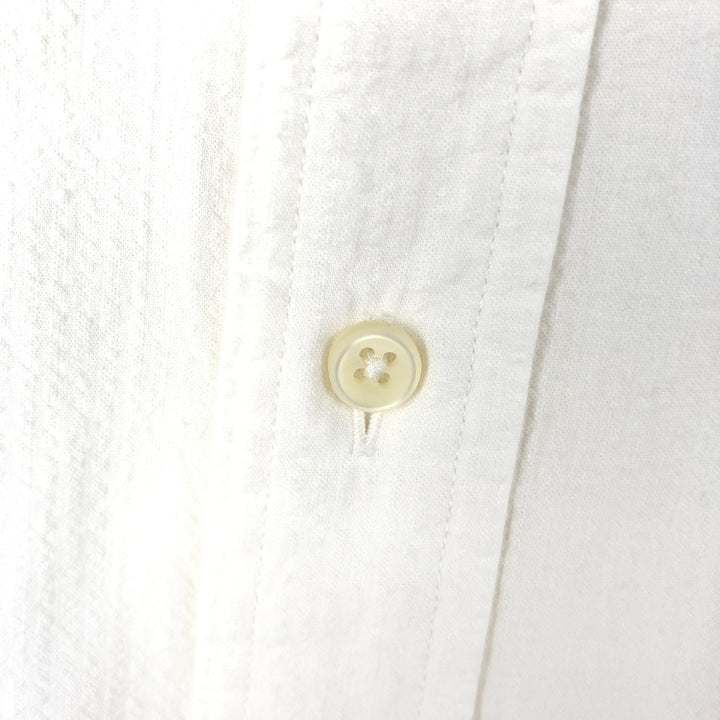 Ralph Lauren CLASSIC FIT seersucker short-sleeve button-down shirt, men's size XL (approx.) cotton white type Vintage Second Hand