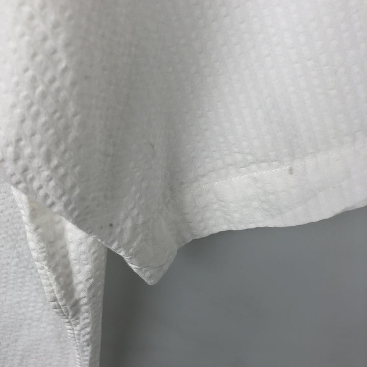 Ralph Lauren CLASSIC FIT seersucker short-sleeve button-down shirt, men's size XL (approx.) cotton white type Vintage Second Hand