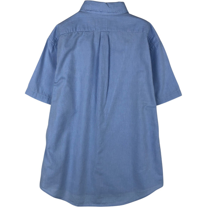 Ralph Lauren SLIM FIT Short-Sleeve Button-Down Shirt, Men's Size L (approx.) cotton blue type Vintage Second Hand