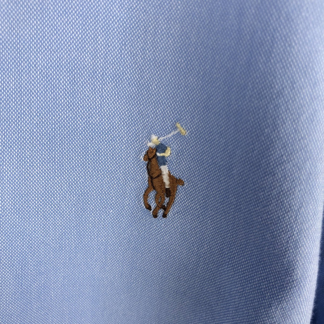 Ralph Lauren SLIM FIT Short-Sleeve Button-Down Shirt, Men's Size L (approx.) cotton blue type Vintage Second Hand