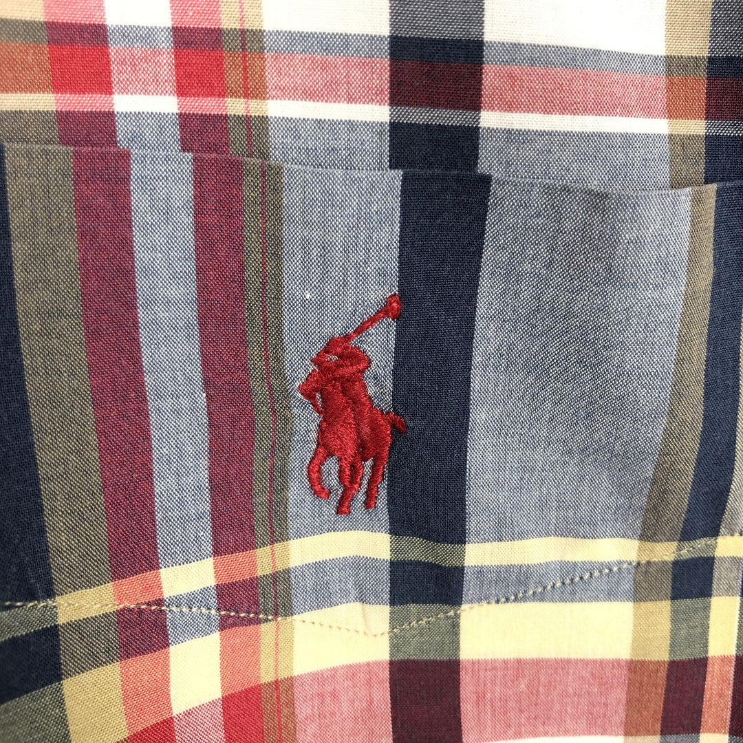 Ralph Lauren BLAKE short sleeve button down check shirt men's XL size cotton red type Vintage Second Hand