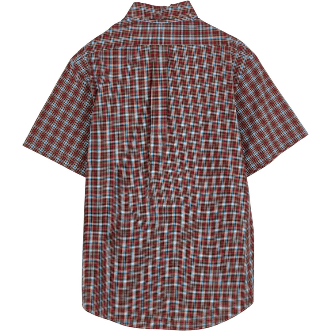 Ralph Lauren CUSTOM FIT short sleeve button down check shirt men's size L cotton red type Vintage Second Hand