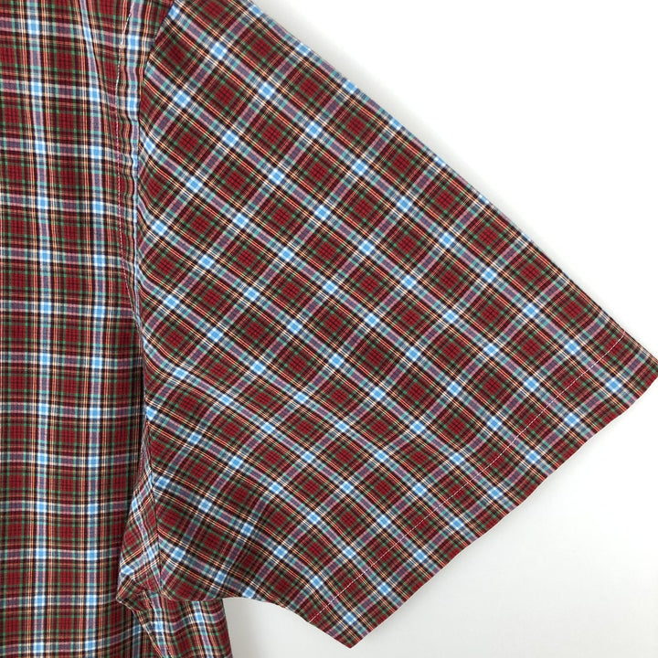 Ralph Lauren CUSTOM FIT short sleeve button down check shirt men's size L cotton red type Vintage Second Hand