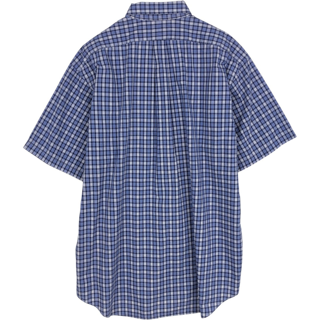Ralph Lauren BLAKE short sleeve button down check shirt men's XL size cotton navy blue type Vintage Second Hand