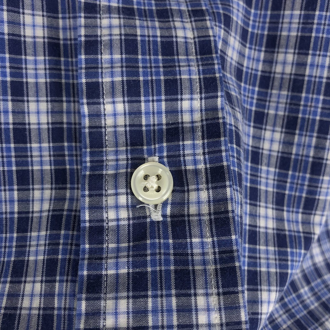 Ralph Lauren BLAKE short sleeve button down check shirt men's XL size cotton navy blue type Vintage Second Hand