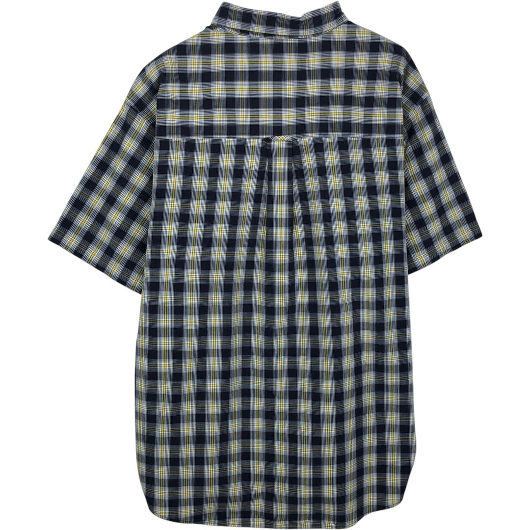 Ralph Lauren CHAPS short sleeve button down check shirt men's XL size cotton navy blue type Vintage Second Hand