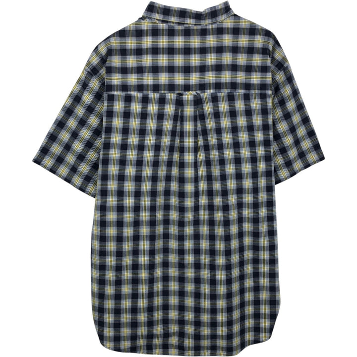 Ralph Lauren CHAPS short sleeve button down check shirt men's XL size cotton navy blue type Vintage Second Hand