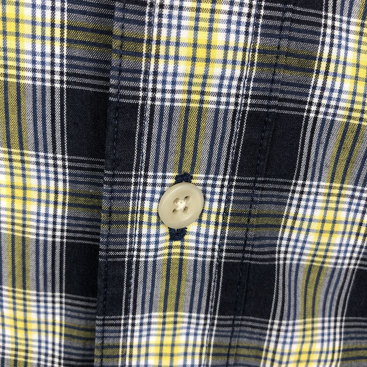 Ralph Lauren CHAPS short sleeve button down check shirt men's XL size cotton navy blue type Vintage Second Hand