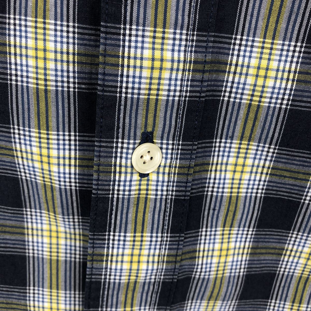 Ralph Lauren CHAPS short sleeve button down check shirt men's XL size cotton navy blue type Vintage Second Hand