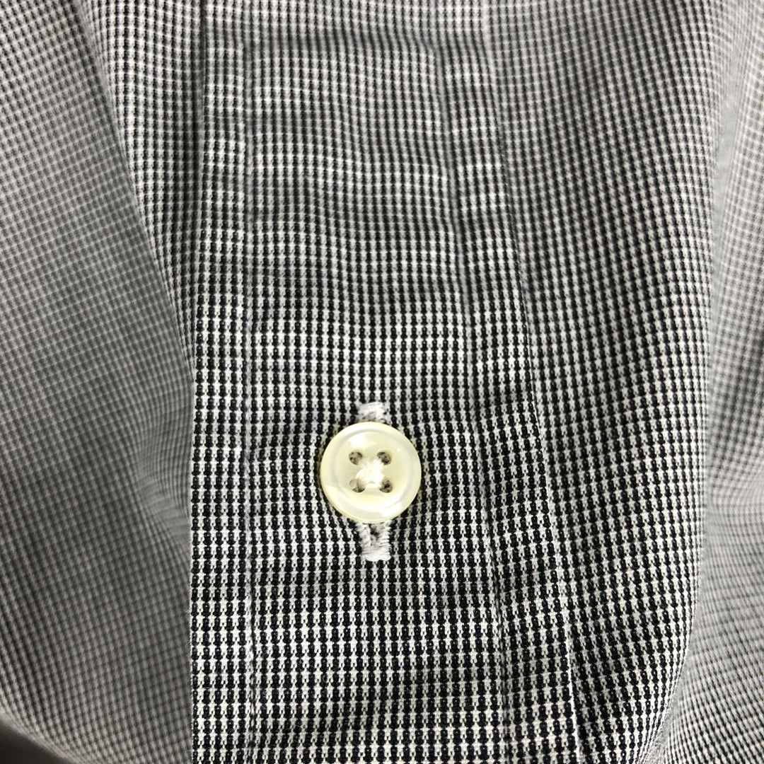 Ralph Lauren BLAKE short sleeve button down check shirt, men's size L cotton gray type Vintage Second Hand