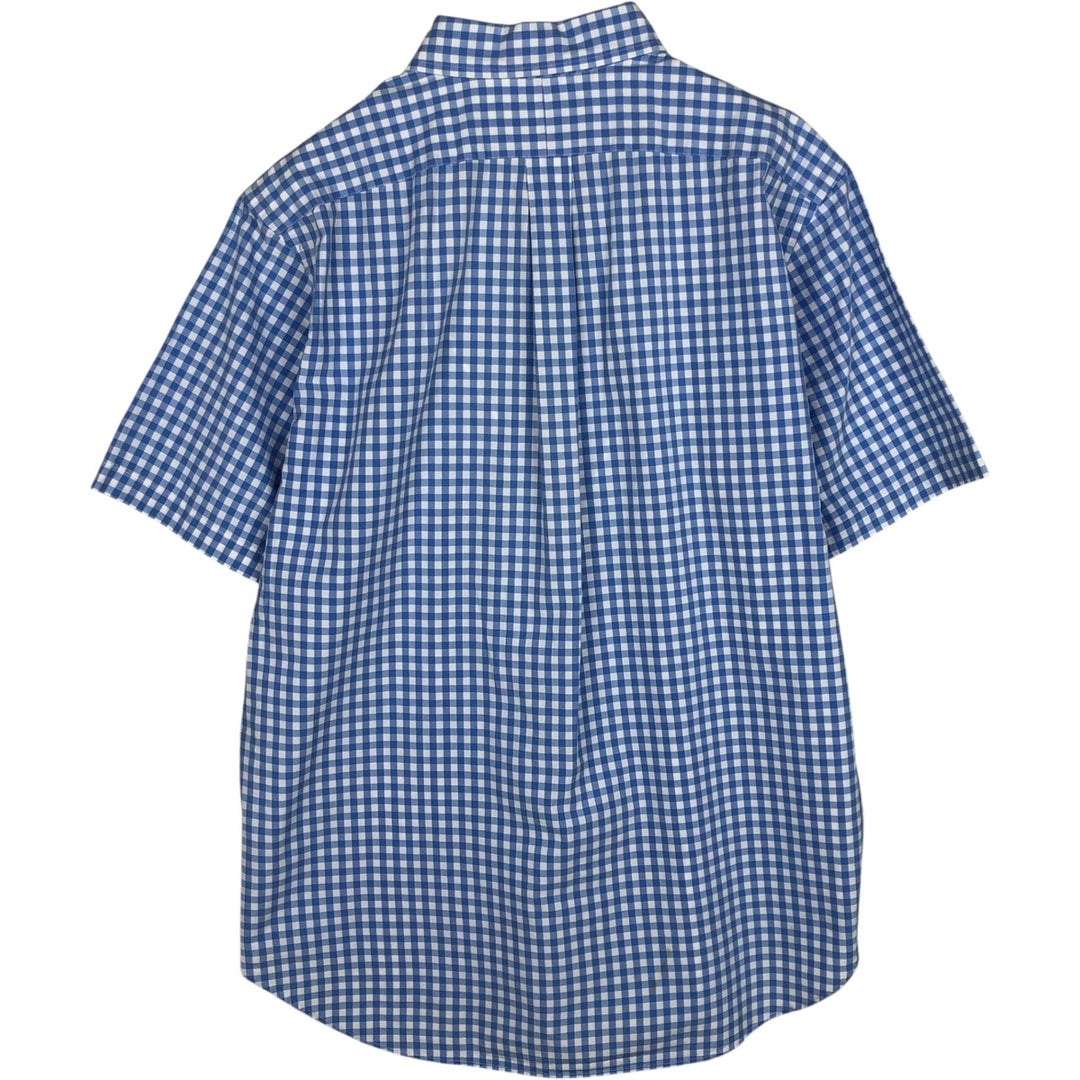 Ralph Lauren Classic Fit Gingham Check Short Sleeve Button Down Check Shirt Men's Size L cotton Blue type light blue Vintage Second Hand