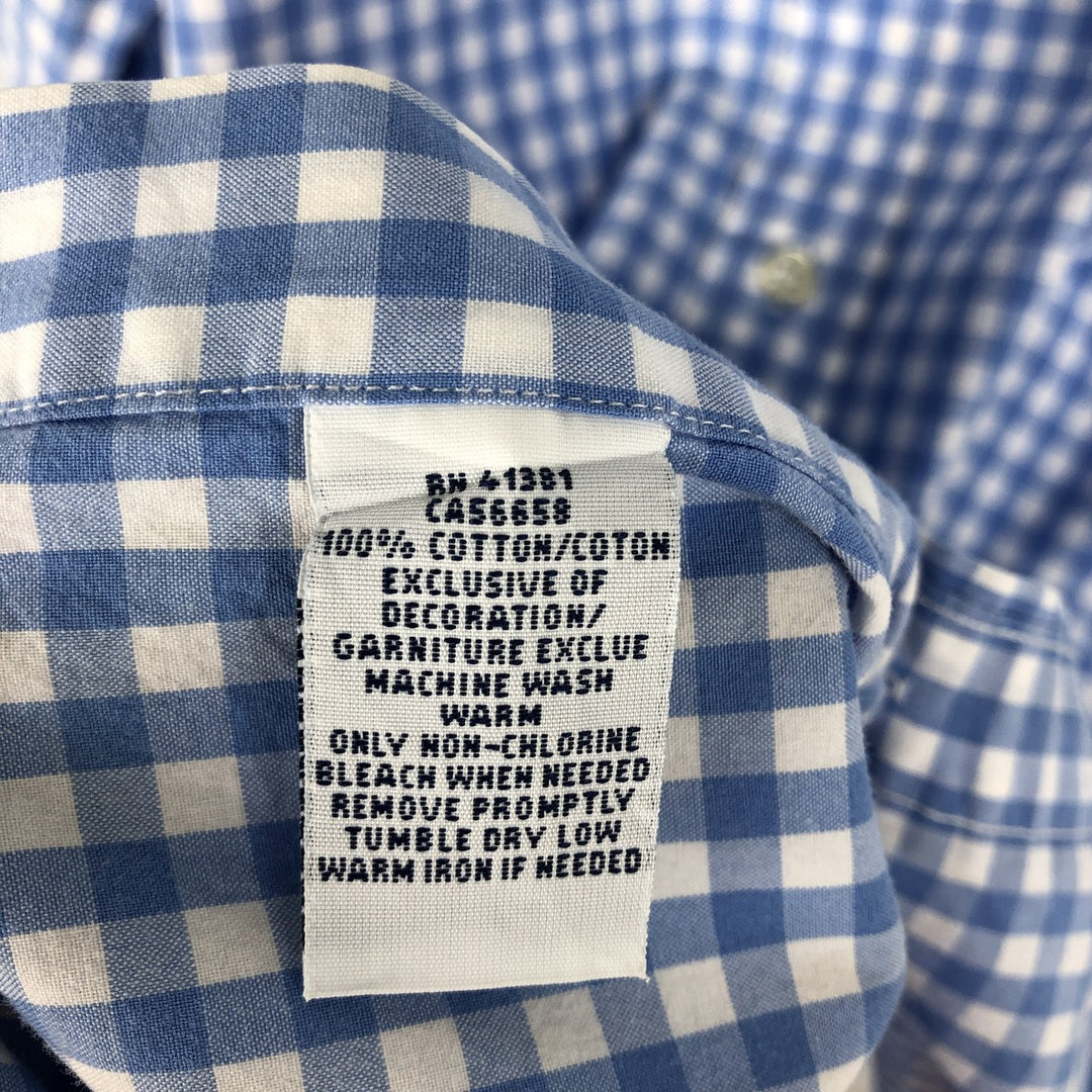 Ralph Lauren Classic Fit Gingham Check Short Sleeve Button Down Check Shirt Men's Size L cotton Blue type light blue Vintage Second Hand
