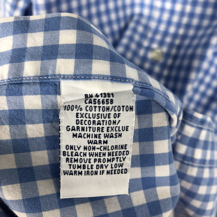 Ralph Lauren Classic Fit Gingham Check Short Sleeve Button Down Check Shirt Men's Size L cotton Blue type light blue Vintage Second Hand